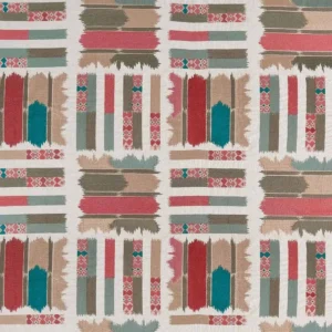red misc embroideried fabric from Nina Campbell