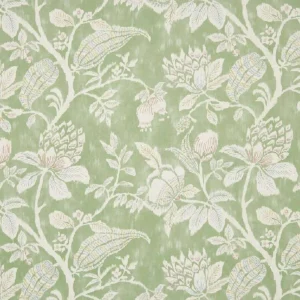 green botanical cotton fabric from Nina Campbell