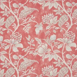 red botanical cotton fabric from Nina Campbell