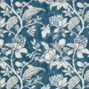 blue botanical cotton fabric from Nina Campbell