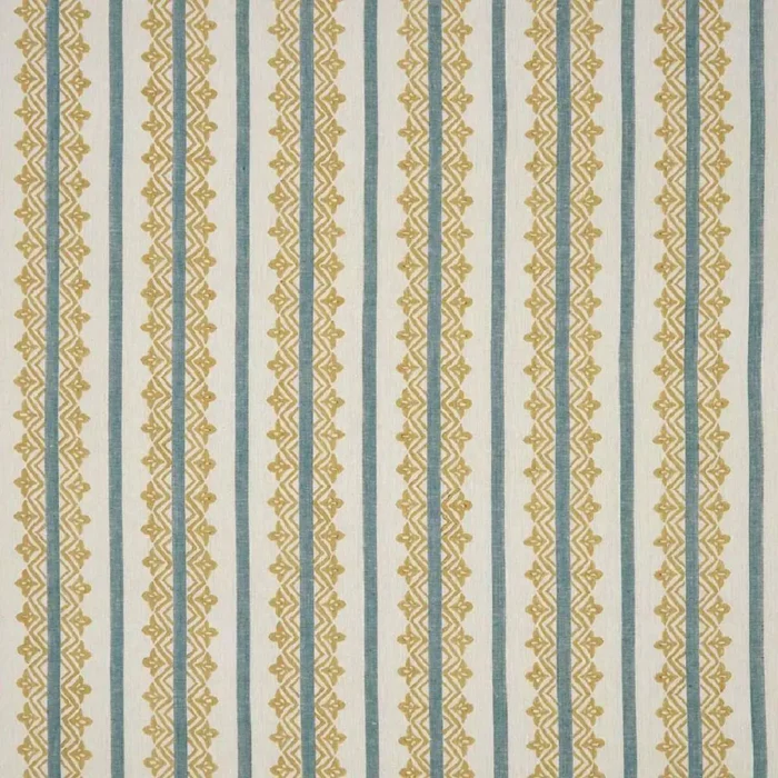 Basholi Fabric - Ochre / Teal swatch