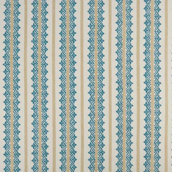 Basholi Fabric - Blue / Beige swatch