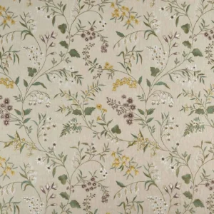 purple botanical embroideried fabric from Nina Campbell