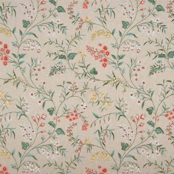 green botanical embroideried fabric from Nina Campbell