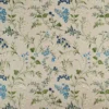 blue botanical embroideried fabric from Nina Campbell