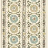 green traditional embroideried fabric from Nina Campbell