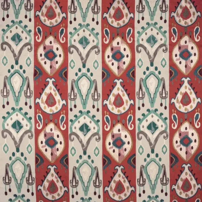 Khotan Fabric - Red / Teal swatch
