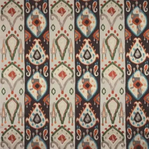brown traditional embroideried fabric from Nina Campbell