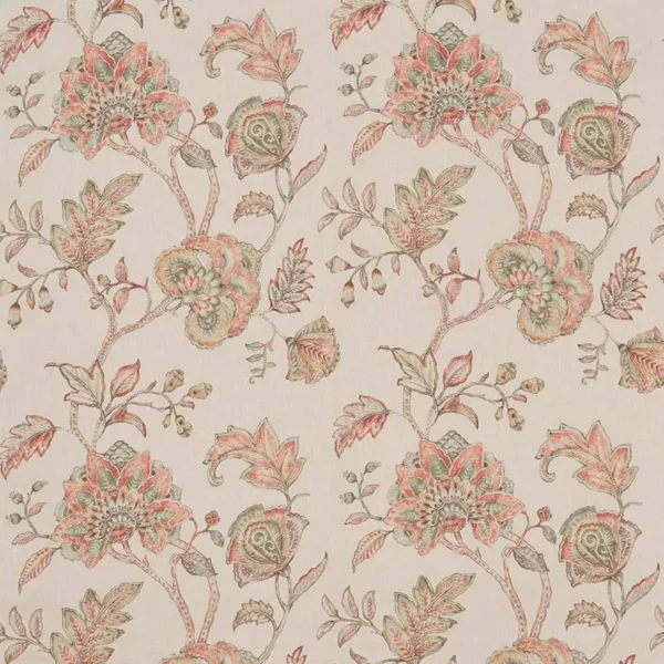 pink botanical linen fabric from Nina Campbell