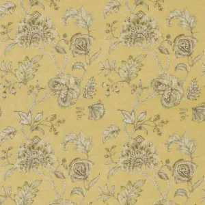 yellow botanical linen fabric from Nina Campbell