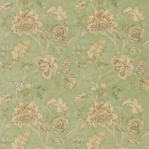 green botanical linen fabric from Nina Campbell