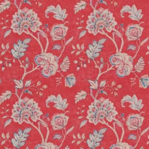 red botanical linen fabric from Nina Campbell
