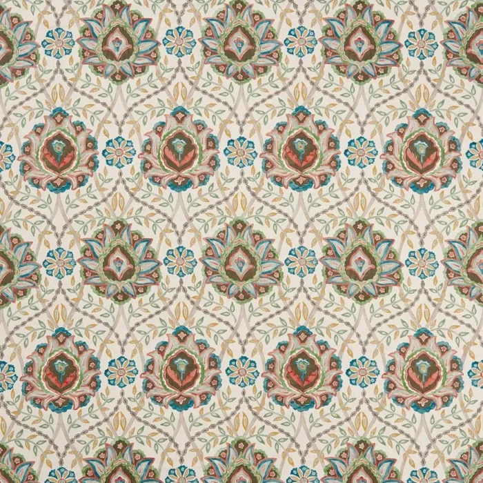 Topkapi Fabric - Chocolate /  Russet / Teal – Chocolate / Russet / Teal swatch