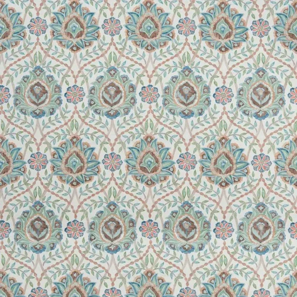 green botanical linen fabric from Nina Campbell