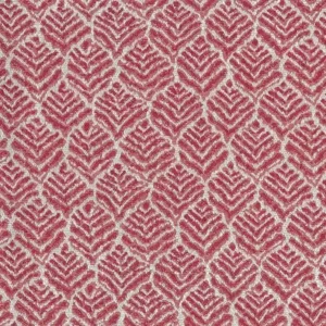red botanical jacquard fabric from Nina Campbell
