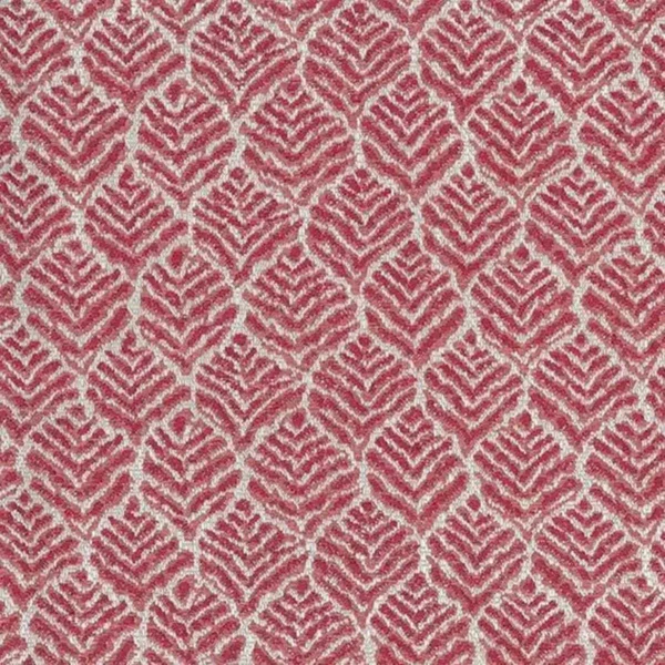 Miran Fabric - Coral by red botanical jacquard fabric from Nina Campbell