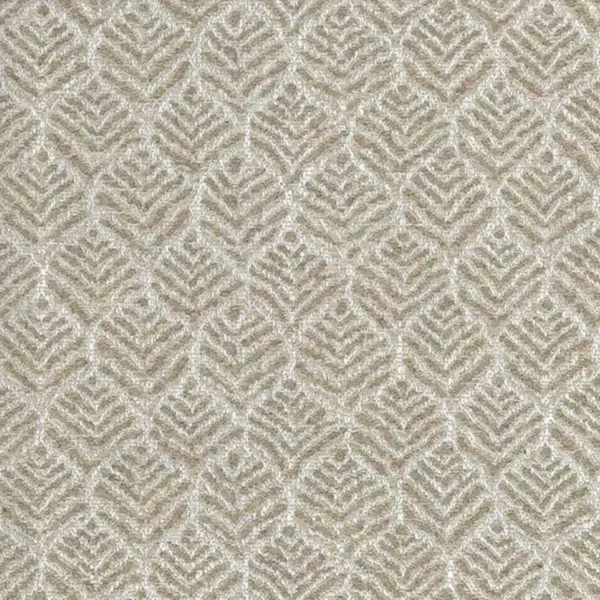 Miran Fabric - Beige by white botanical jacquard fabric from Nina Campbell
