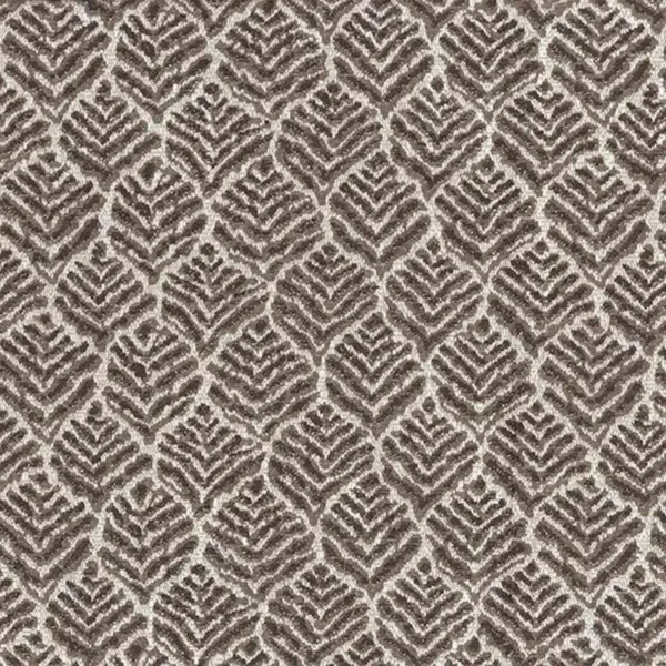 Miran Fabric - Chocolate by black-grey botanical jacquard fabric from Nina Campbell