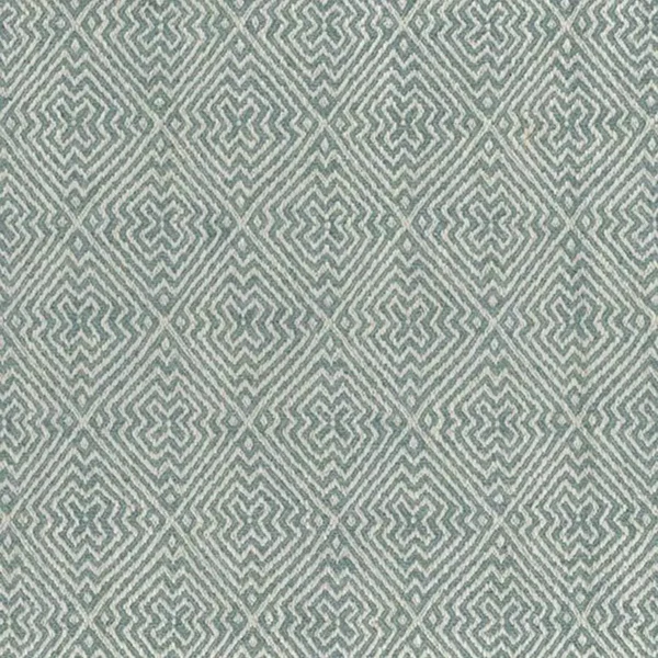 Altai Fabric - Aqua by blue geometric jacquard fabric from Nina Campbell