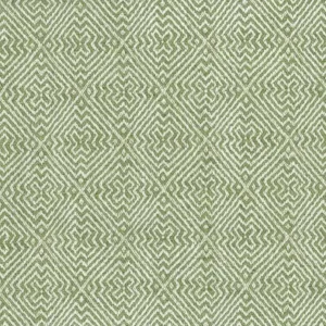 green geometric jacquard fabric from Nina Campbell