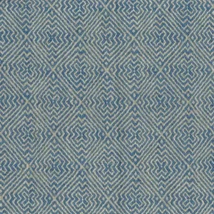 blue geometric jacquard fabric from Nina Campbell