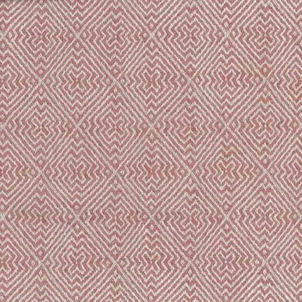 Altai Fabric - Coral by pink geometric jacquard fabric from Nina Campbell