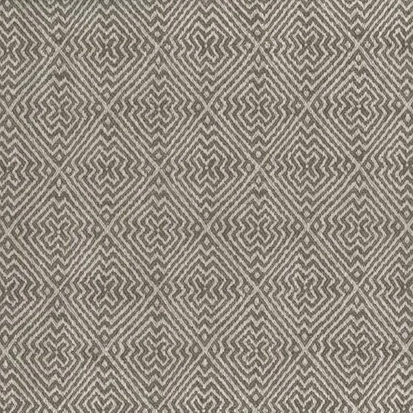 Altai Fabric - Taupe by black-grey geometric jacquard fabric from Nina Campbell