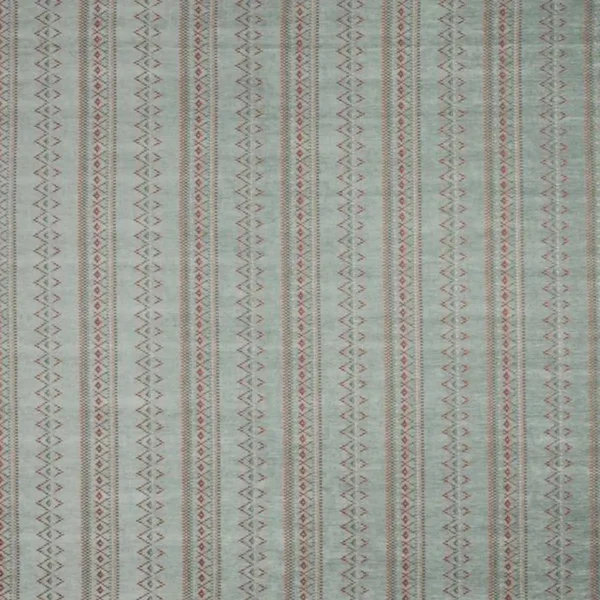 Turfan Fabric - Aqua by blue geometric jacquard fabric from Nina Campbell