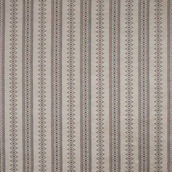 Turfan Fabric - Ivory / Multi by white geometric jacquard fabric from Nina Campbell