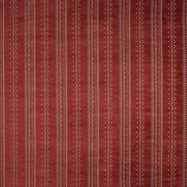 Turfan Fabric - Red by red geometric jacquard fabric from Nina Campbell