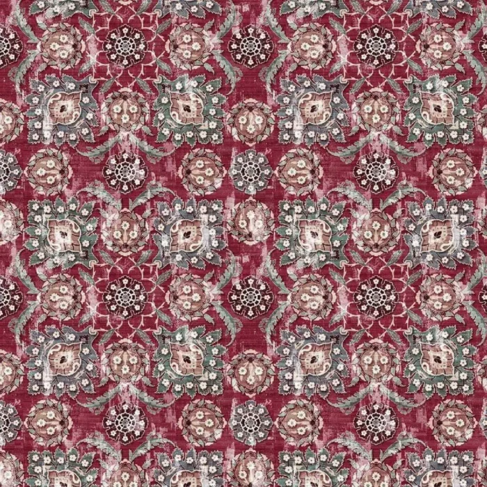 Holkar Fabric - Red / Teal /  Blue – Red / Teal / Blue swatch
