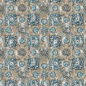 blue botanical printed fabric from Nina Campbell