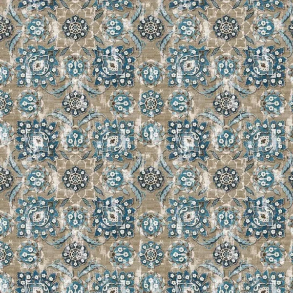 blue botanical printed fabric from Nina Campbell