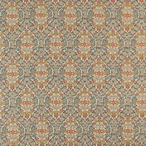 orange botanical velvet-chenille fabric from Nina Campbell