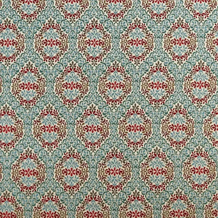 Rana Fabric - Red / Teal /  Ivory – Red / Teal / Ivory swatch