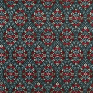 blue botanical velvet-chenille fabric from Nina Campbell