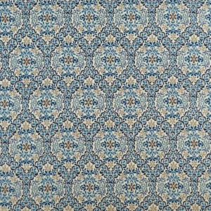 blue botanical velvet-chenille fabric from Nina Campbell