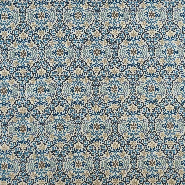 Rana Fabric - Indigo / Blue /  Beige – Indigo / Blue / Beige swatch