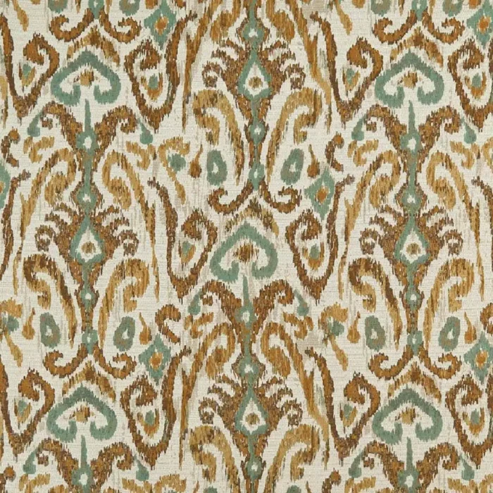 Pataudi Fabric - Aqua / Gold /  Bronze – Aqua / Gold / Bronze swatch