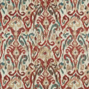 red traditional jacquard fabric from Nina Campbell