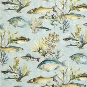 blue animal linen fabric from Osborne & Little