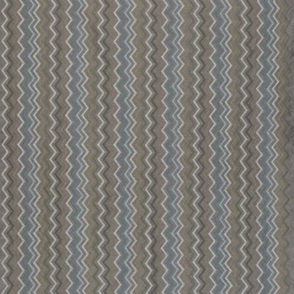Taggia Fabric - Pewter / Azure / Ivory by multicolour striped embroideried fabric from Osborne & Little