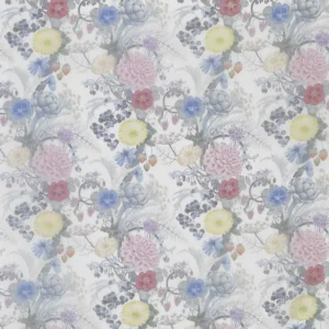 multicolour botanical voile-sheer fabric from Osborne & Little