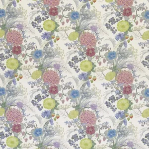multicolour botanical linen fabric from Osborne & Little