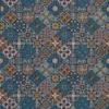 blue geometric embroideried fabric from Osborne & Little