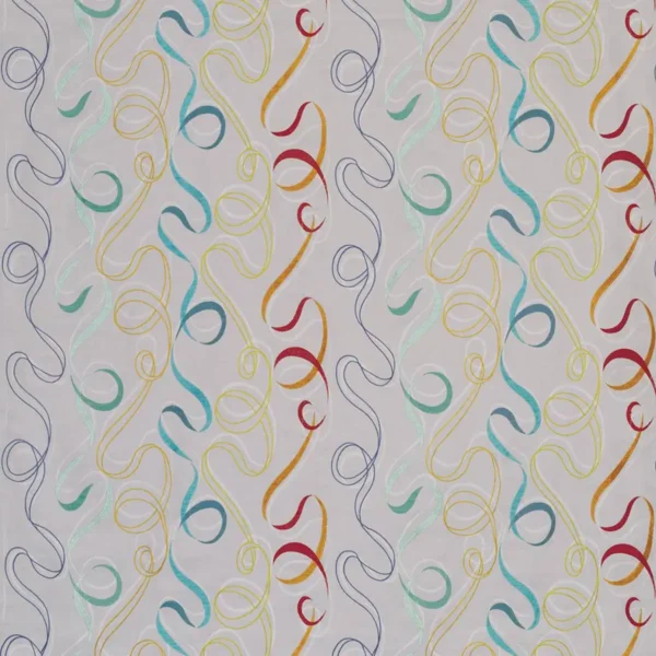 Lerici Fabric - Turquoise / Mandarin by multicolour misc embroideried fabric from Osborne & Little