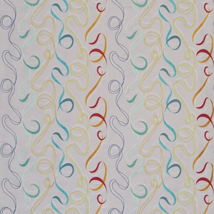 Lerici Fabric - Turquoise / Mandarin swatch