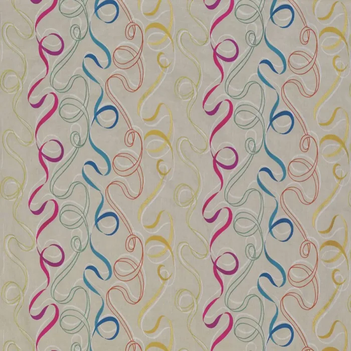 Lerici Fabric - Teal / Lemon / Raspberry swatch