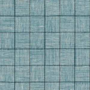 blue geometric woven fabric from Osborne & Little