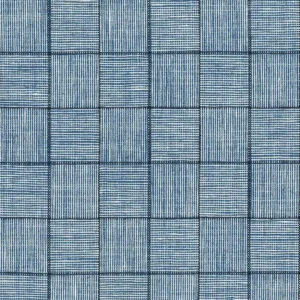 blue geometric woven fabric from Osborne & Little